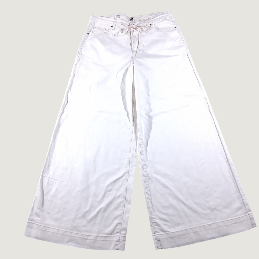 ana Extra White Wide Leg Jeans Low Rise Tencel Women's Size 12 NWT Comfy Casual